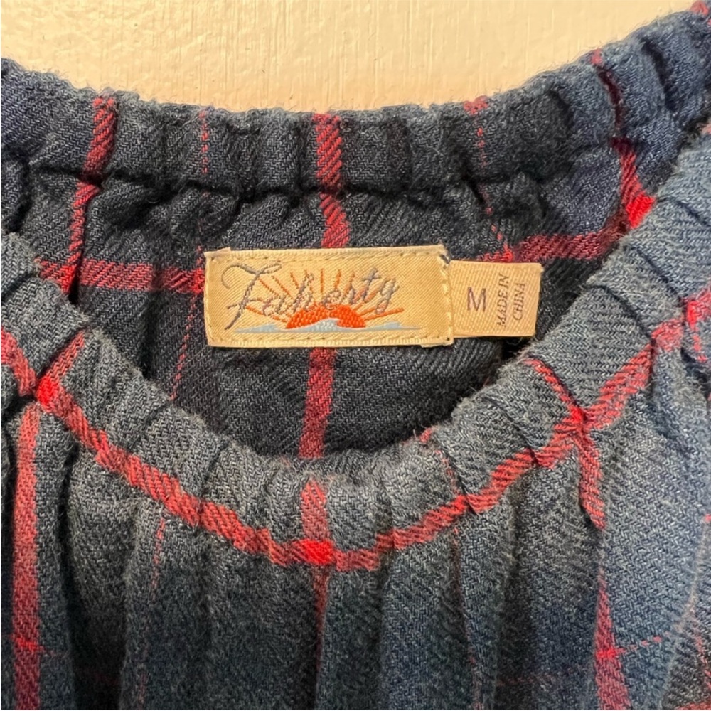 Faherty Saylor Plaid Off the Shoulder Top, Size Medium - Picture 5 of 5